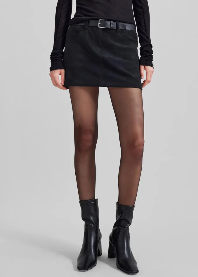 The Frankie Shop Bottoms Peoria Faux Suede Mini Skirt 8211 Black 8211 Women