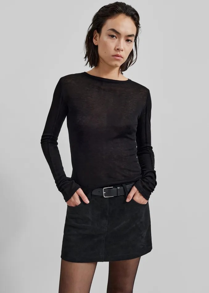 The Frankie Shop Bottoms Peoria Faux Suede Mini Skirt 8211 Black 8211 Women
