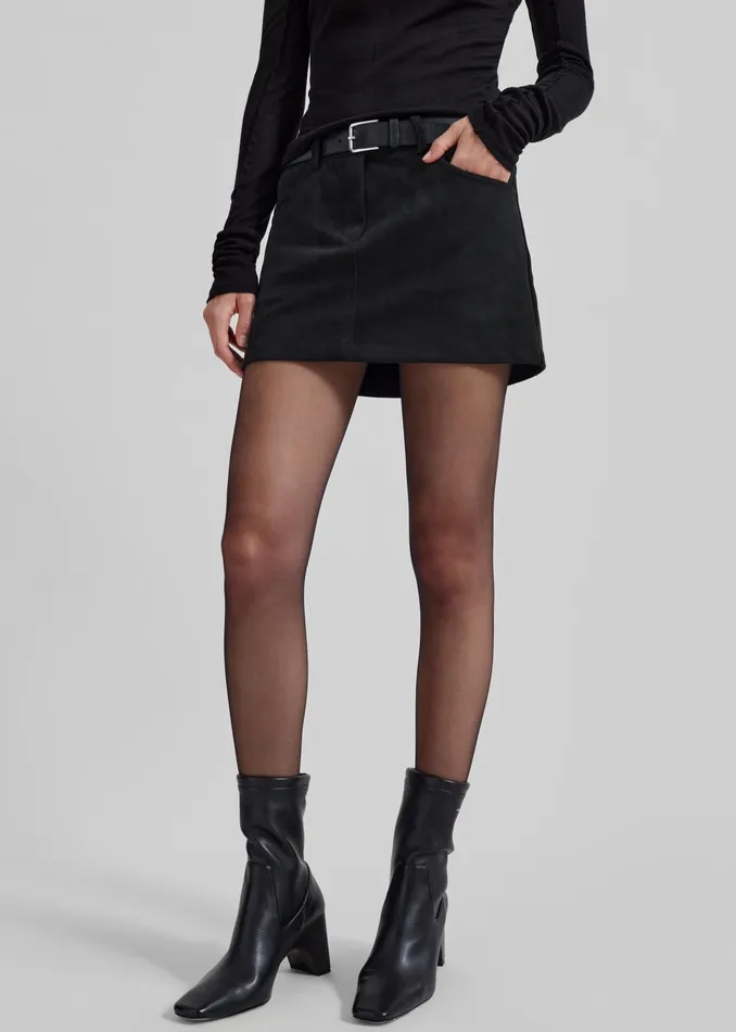 The Frankie Shop Bottoms Peoria Faux Suede Mini Skirt 8211 Black 8211 Women