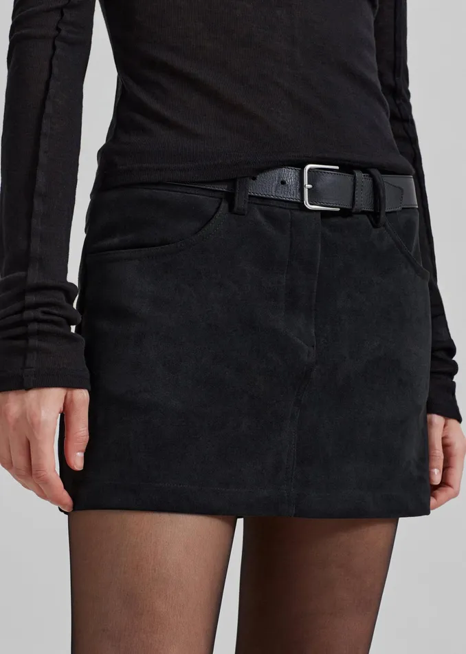 The Frankie Shop Bottoms Peoria Faux Suede Mini Skirt 8211 Black 8211 Women