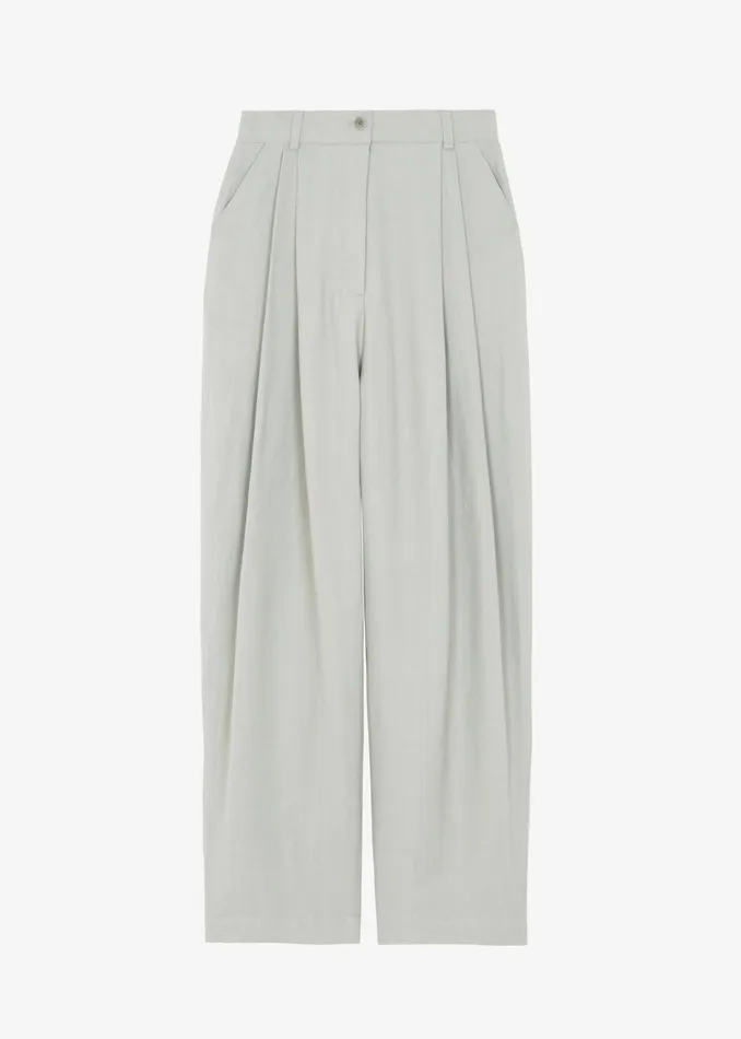 The Frankie Shop Bottoms Piper Pleated Trousers 8211 Sage 8211 Women