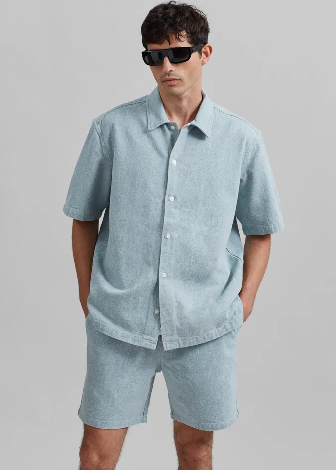 The Frankie Shop Bottoms Samse Samse Sajabari Shorts 8211 Destructed Denim 8211 Men