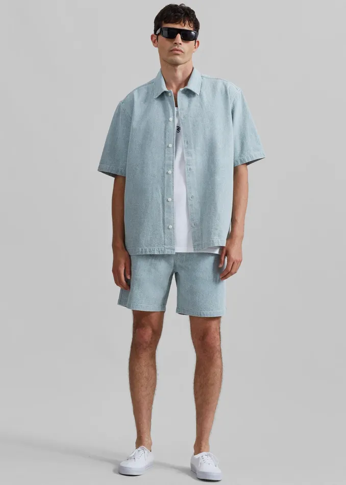 The Frankie Shop Bottoms Samse Samse Sajabari Shorts 8211 Destructed Denim 8211 Men