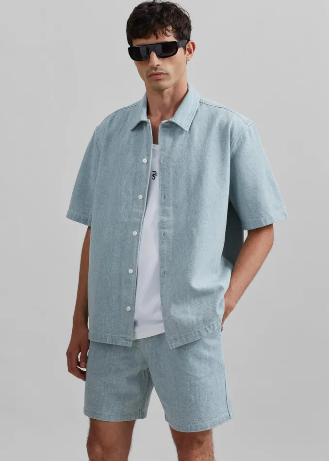 The Frankie Shop Bottoms Samse Samse Sajabari Shorts 8211 Destructed Denim 8211 Men