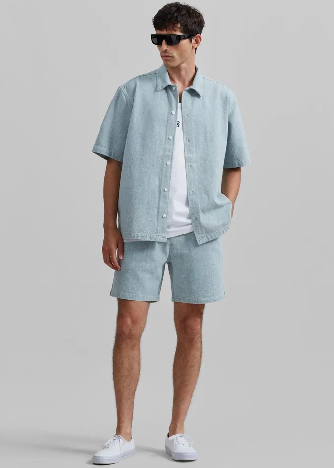 The Frankie Shop Bottoms Samse Samse Sajabari Shorts 8211 Destructed Denim 8211 Men
