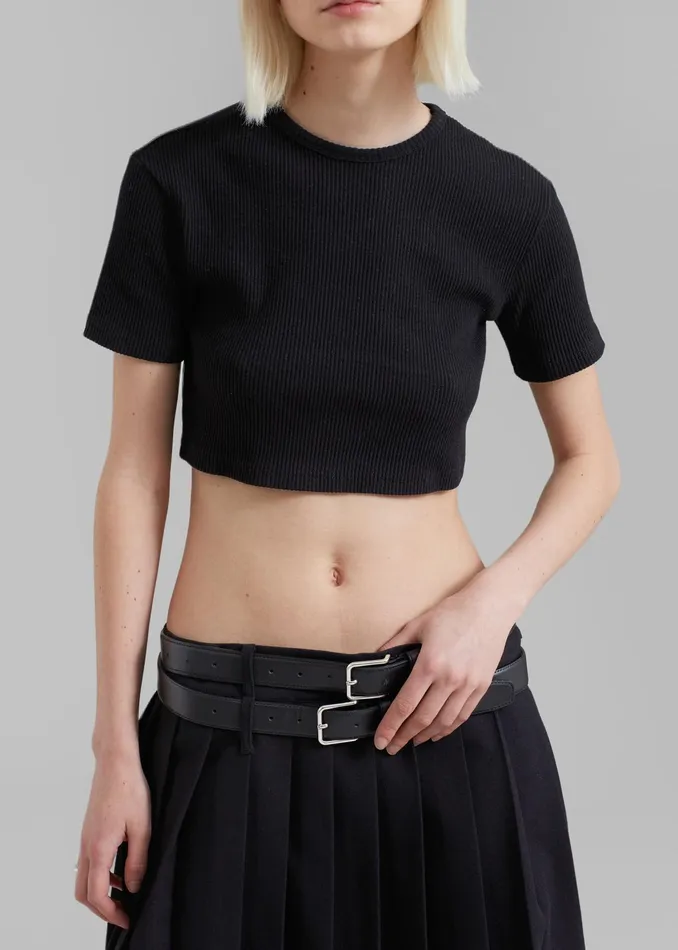 The Frankie Shop Bottoms Wednesday Belted Pleated Skirt 8211 Black 8211 Women