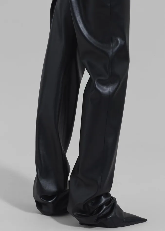 The Frankie Shop Bottoms Ziggy Long Leather Pants 8211 Black 8211 Women