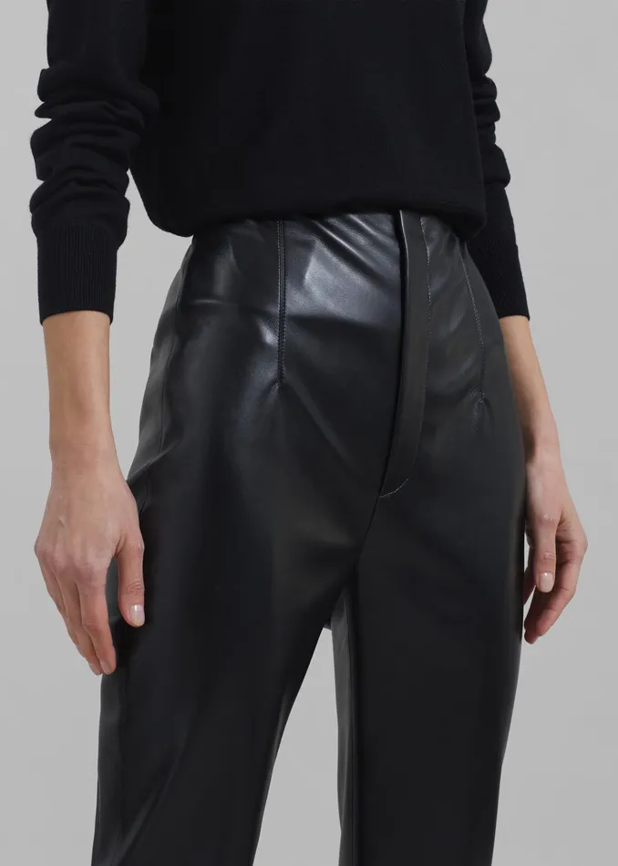 The Frankie Shop Bottoms Ziggy Long Leather Pants 8211 Black 8211 Women