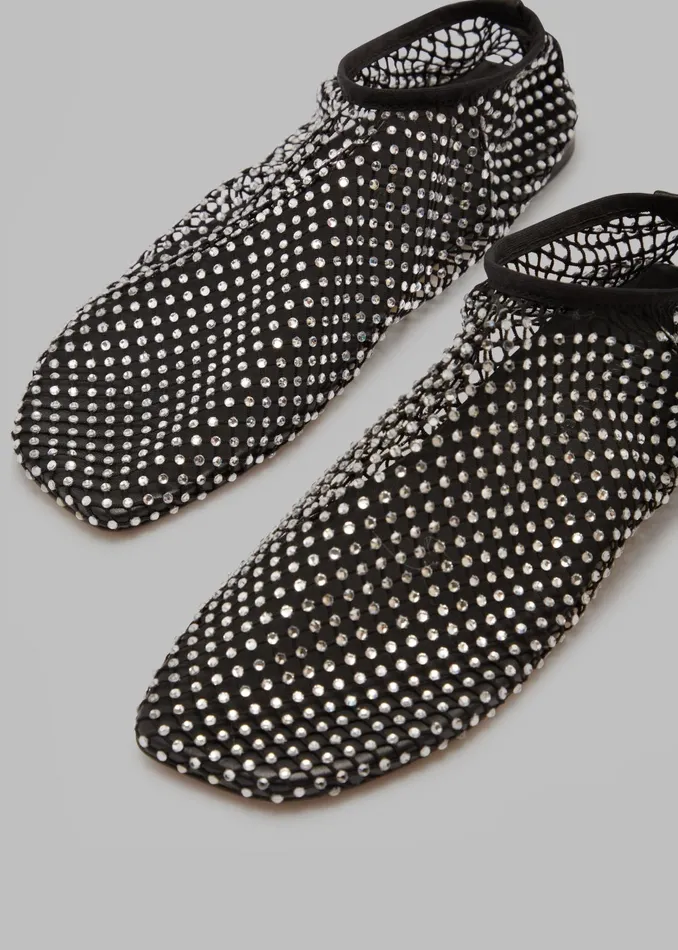 The Frankie Shop Christopher Esber Minette Flats 8211 BlackClear Crystal 8211 Women