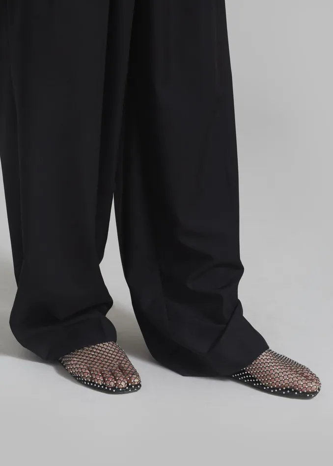 The Frankie Shop Christopher Esber Minette Flats 8211 BlackClear Crystal 8211 Women