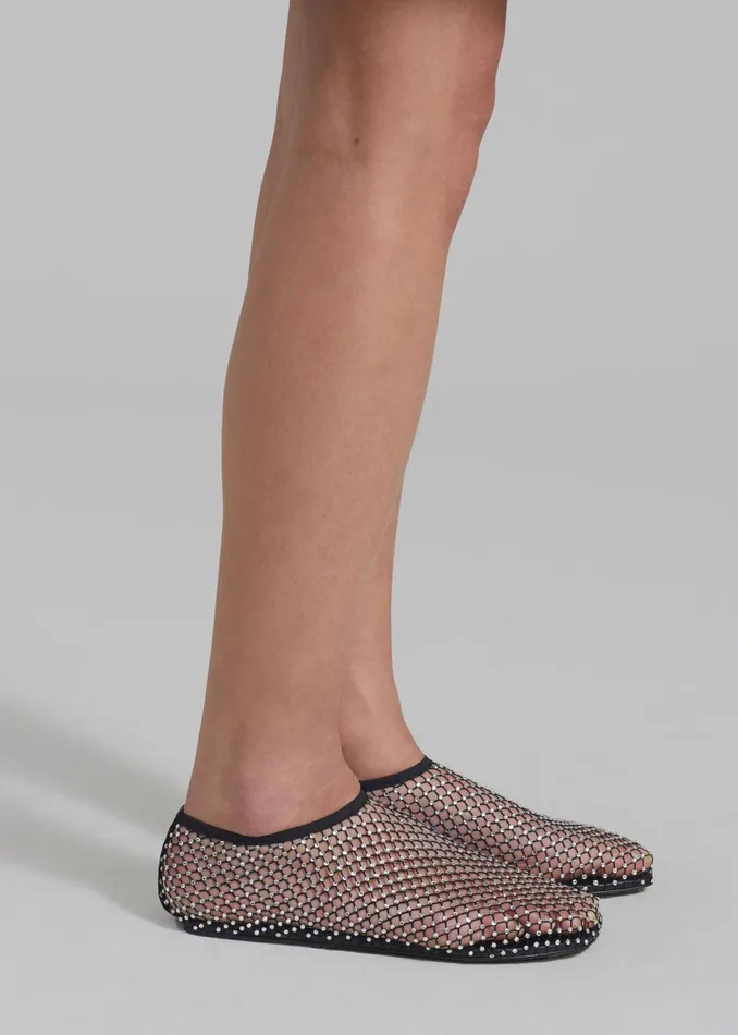 The Frankie Shop Christopher Esber Minette Flats 8211 BlackClear Crystal 8211 Women