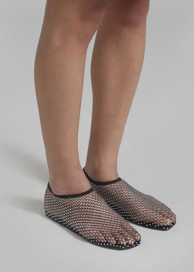 The Frankie Shop Christopher Esber Minette Flats 8211 BlackClear Crystal 8211 Women