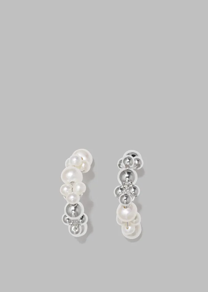 The Frankie Shop Completedworks Every Cloud Has A Silver Lining Earrings 8211 PearlSterling Silver 8211 Women