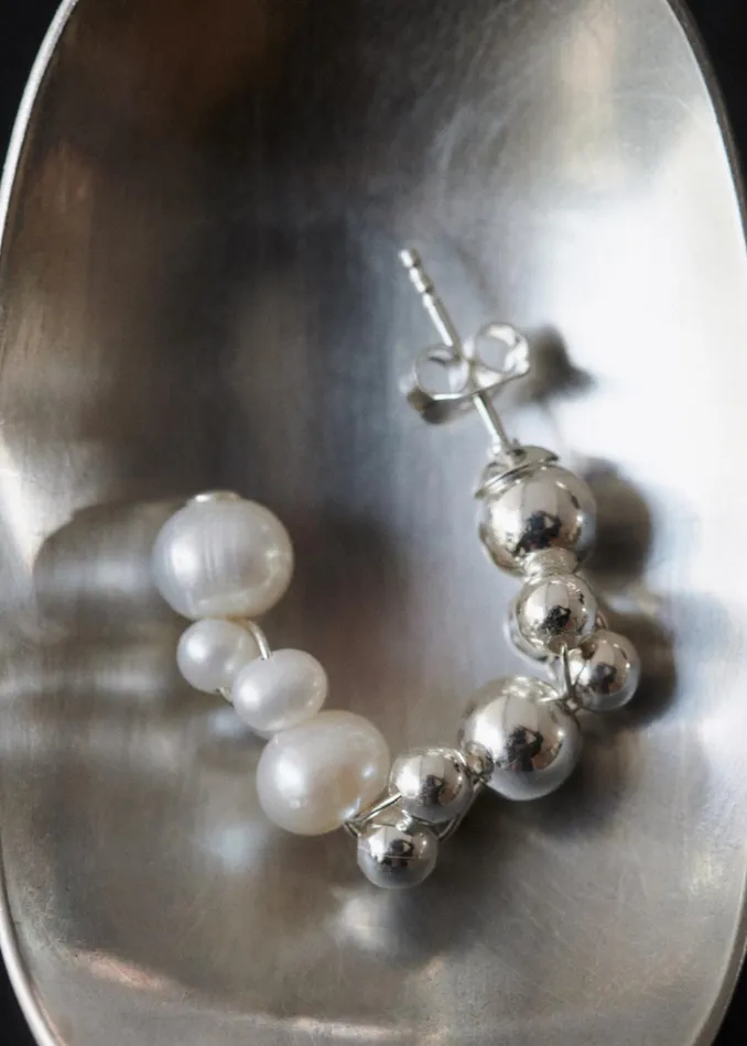 The Frankie Shop Completedworks Every Cloud Has A Silver Lining Earrings 8211 PearlSterling Silver 8211 Women