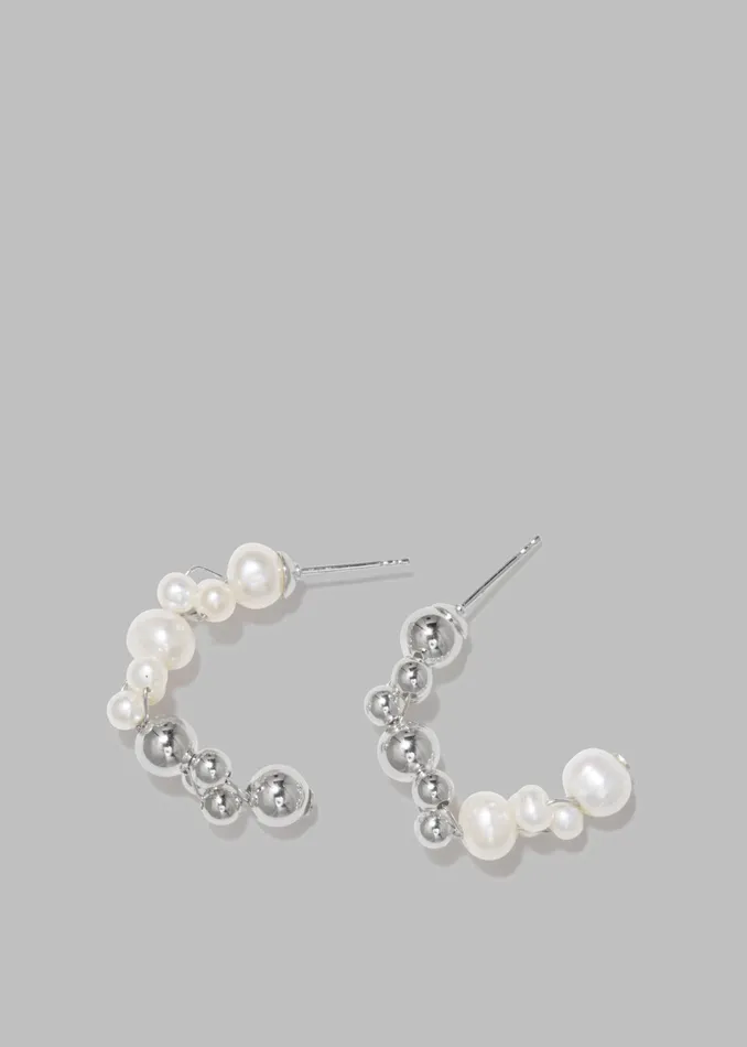 The Frankie Shop Completedworks Every Cloud Has A Silver Lining Earrings 8211 PearlSterling Silver 8211 Women