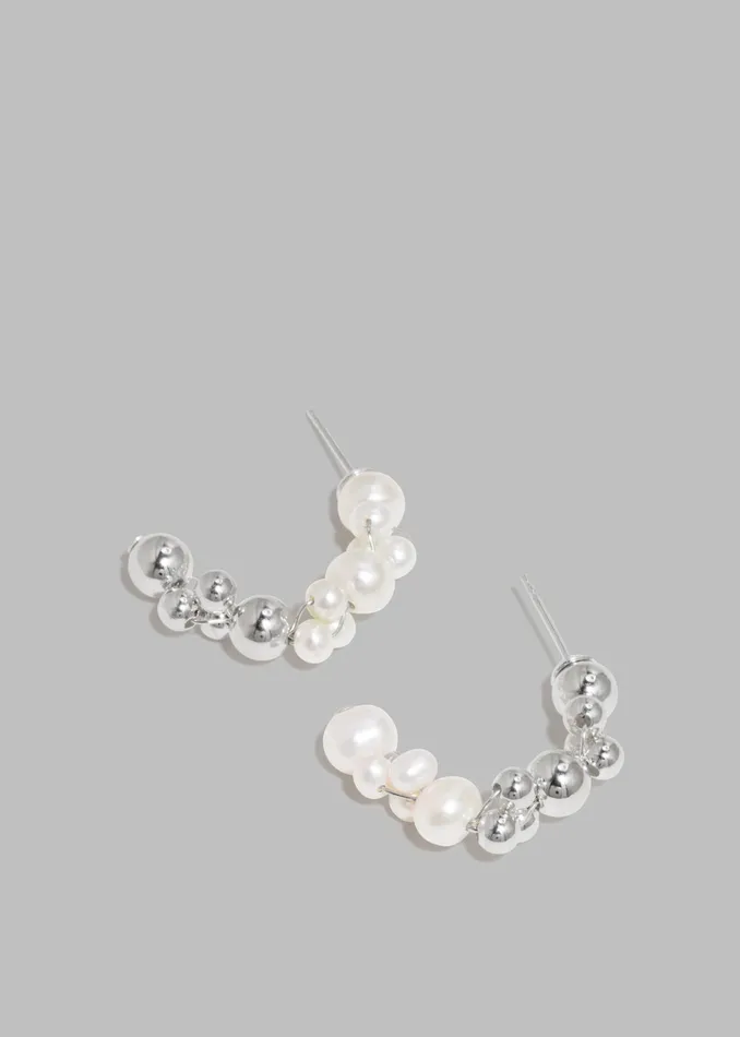 The Frankie Shop Completedworks Every Cloud Has A Silver Lining Earrings 8211 PearlSterling Silver 8211 Women
