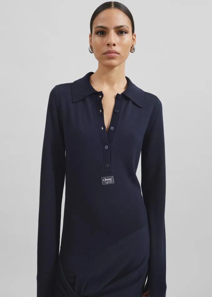 The Frankie Shop Dresses Coperni Knotted Sleeved Dress 8211 Blue 8211 Women
