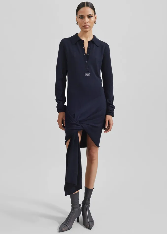 The Frankie Shop Dresses Coperni Knotted Sleeved Dress 8211 Blue 8211 Women