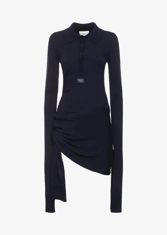 The Frankie Shop Dresses Coperni Knotted Sleeved Dress 8211 Blue 8211 Women