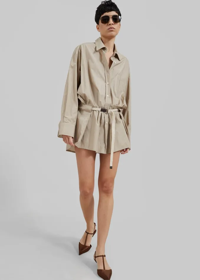 The Frankie Shop Dresses Matty Belted Dress 8211 Beige 8211 Women
