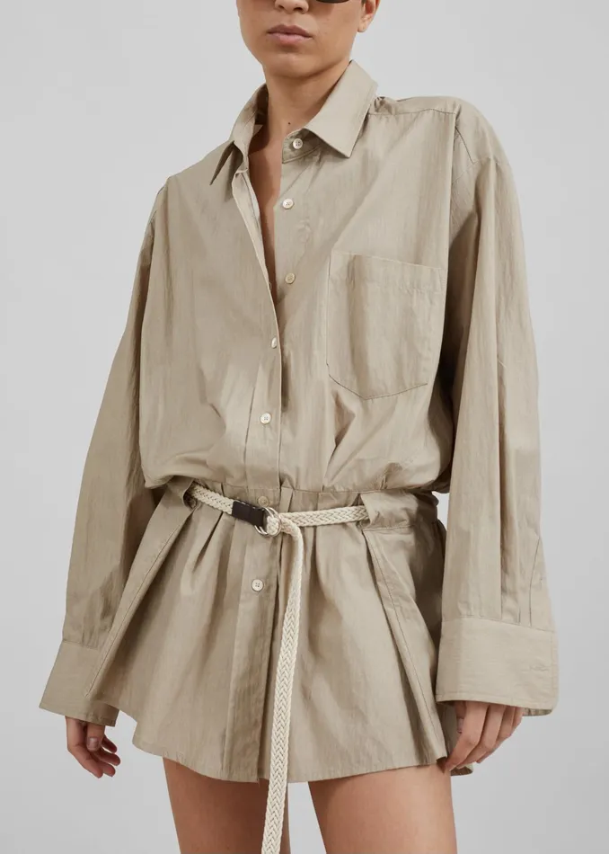 The Frankie Shop Dresses Matty Belted Dress 8211 Beige 8211 Women