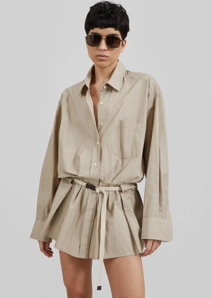 The Frankie Shop Dresses Matty Belted Dress 8211 Beige 8211 Women
