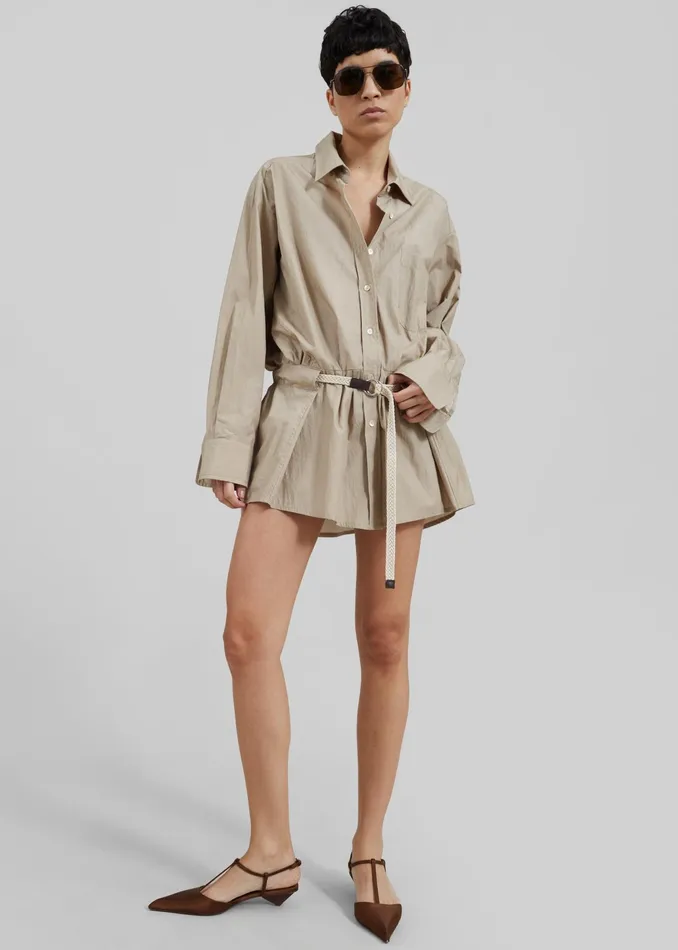 The Frankie Shop Dresses Matty Belted Dress 8211 Beige 8211 Women