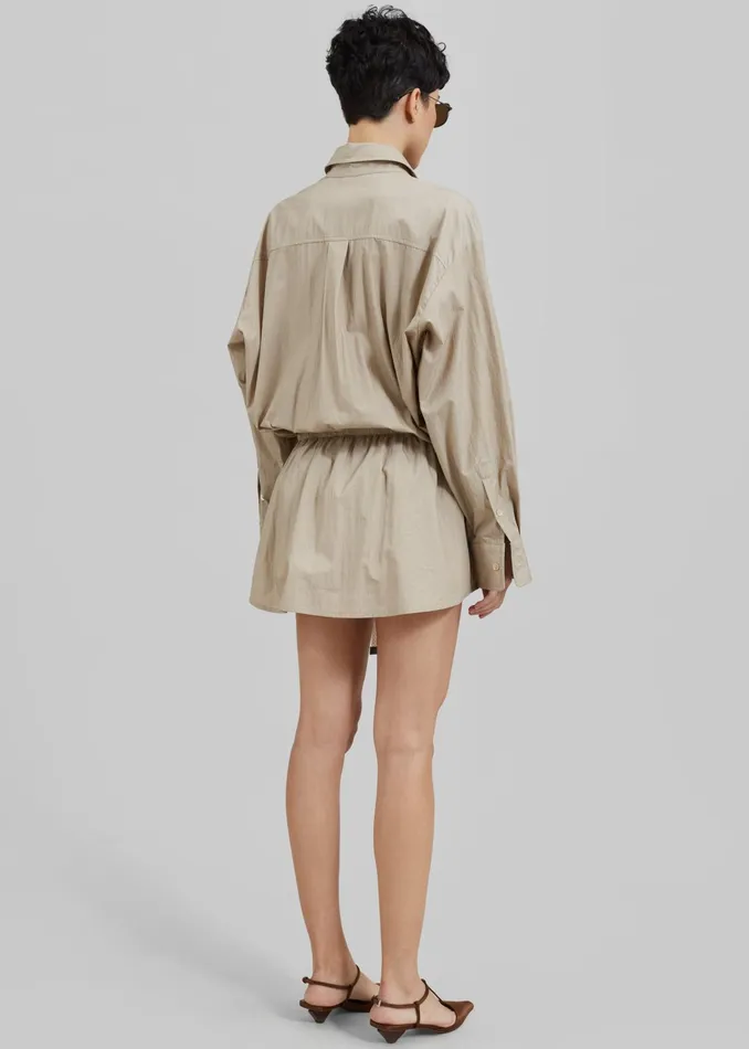 The Frankie Shop Dresses Matty Belted Dress 8211 Beige 8211 Women