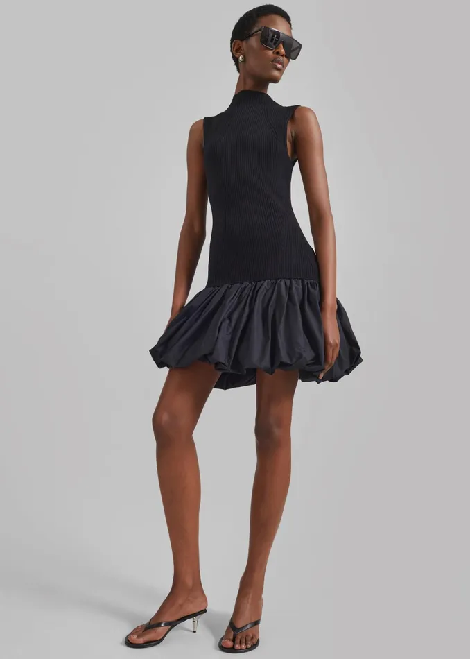 The Frankie Shop Dresses Rotate Knit Racer Cut Dress 8211 Black 8211 Women