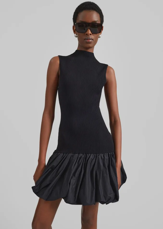 The Frankie Shop Dresses Rotate Knit Racer Cut Dress 8211 Black 8211 Women