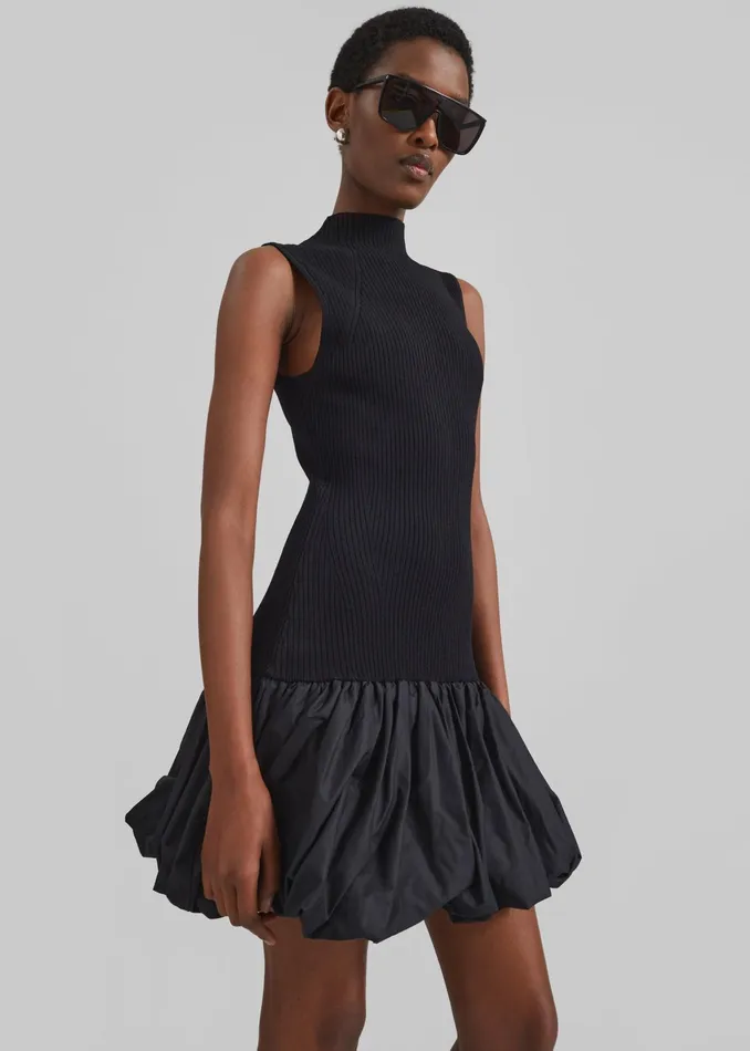 The Frankie Shop Dresses Rotate Knit Racer Cut Dress 8211 Black 8211 Women