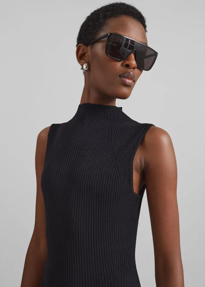 The Frankie Shop Dresses Rotate Knit Racer Cut Dress 8211 Black 8211 Women
