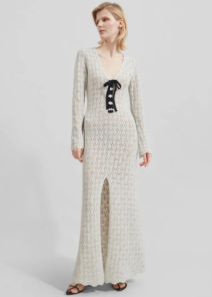 The Frankie Shop Dresses The Garment Canada Crochet Maxi Dress 8211 Oatmeal 8211 Women