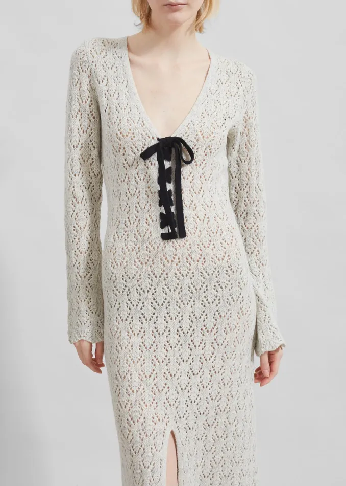 The Frankie Shop Dresses The Garment Canada Crochet Maxi Dress 8211 Oatmeal 8211 Women