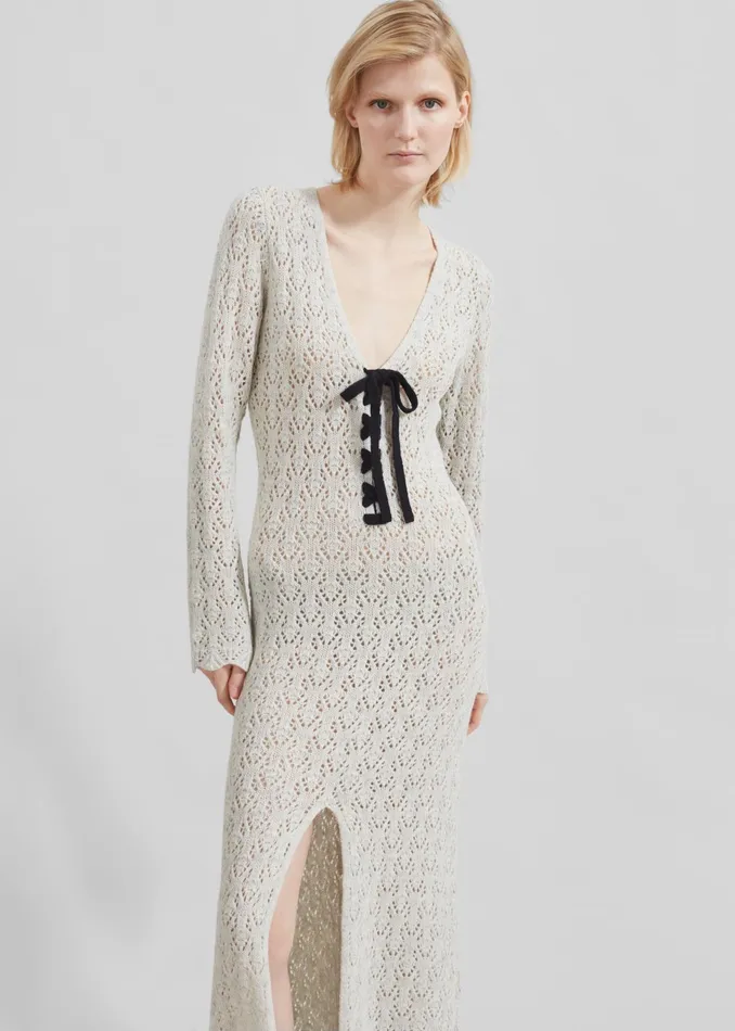 The Frankie Shop Dresses The Garment Canada Crochet Maxi Dress 8211 Oatmeal 8211 Women