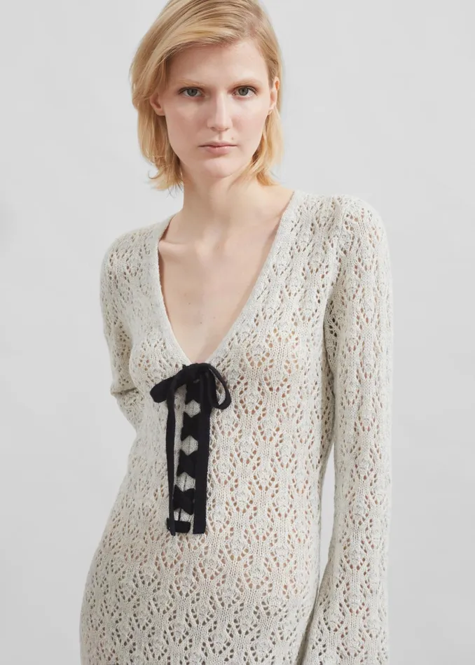 The Frankie Shop Dresses The Garment Canada Crochet Maxi Dress 8211 Oatmeal 8211 Women