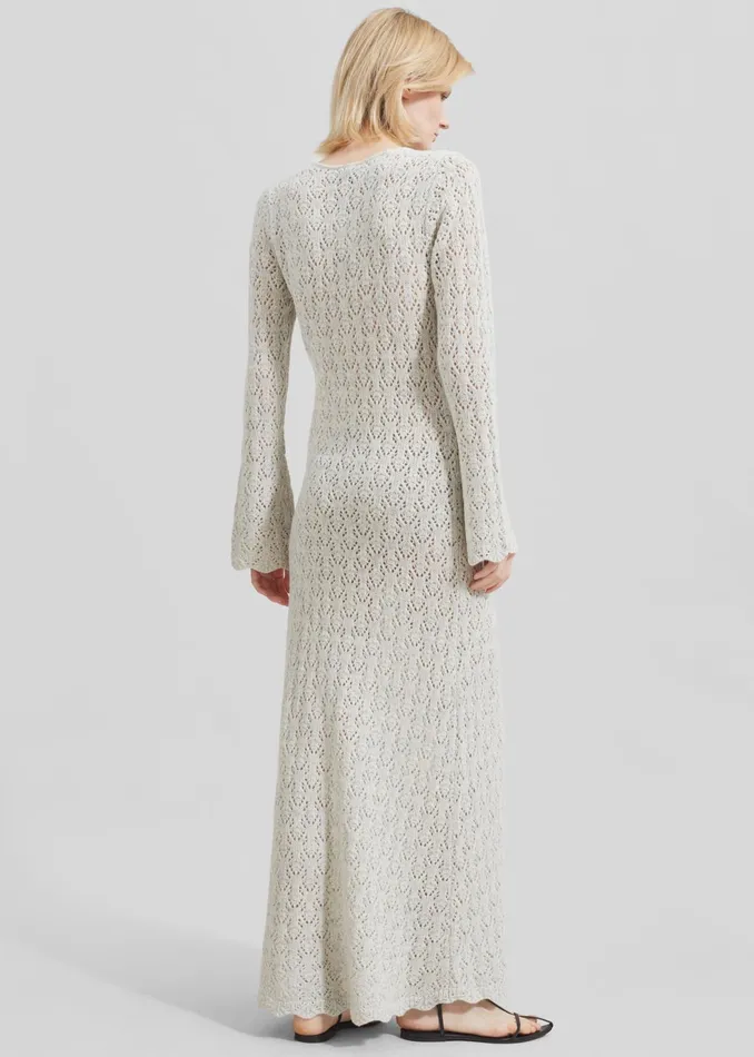 The Frankie Shop Dresses The Garment Canada Crochet Maxi Dress 8211 Oatmeal 8211 Women