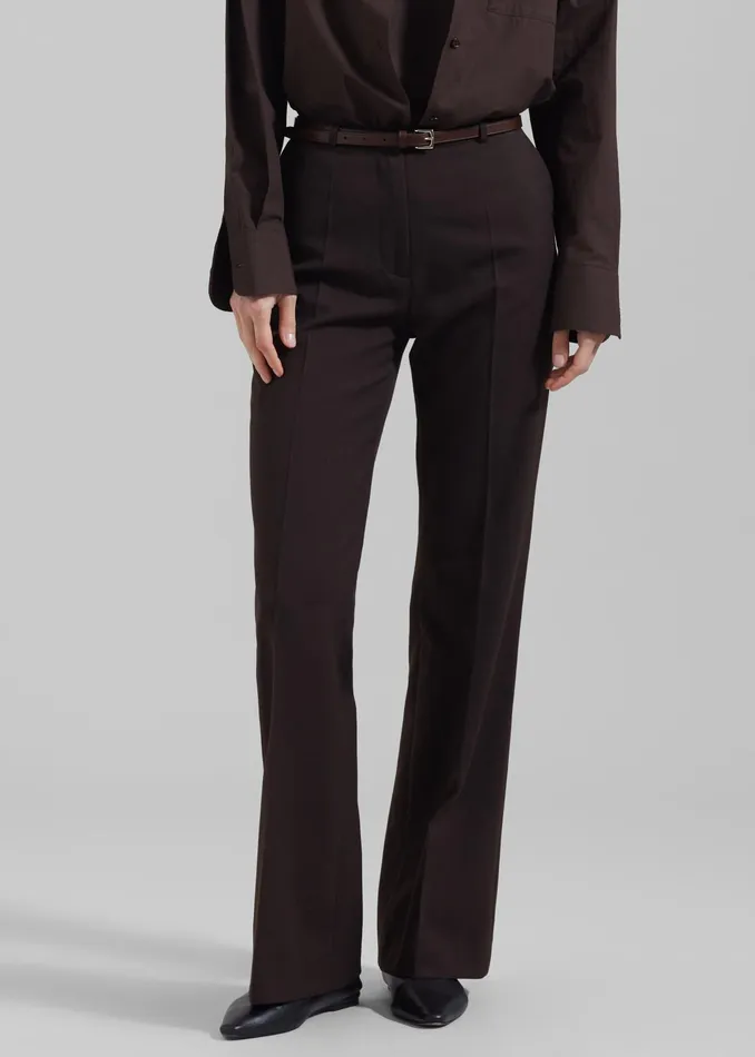The Frankie Shop Jessie Leather Belt 8211 Brown 8211 Women