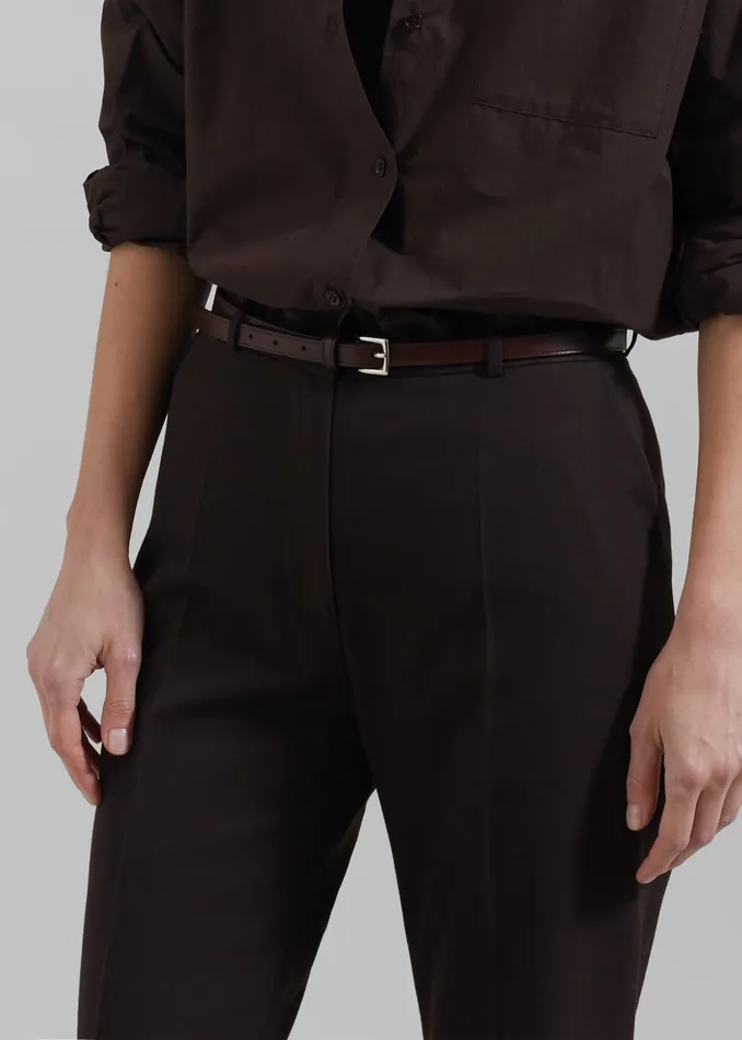 The Frankie Shop Jessie Leather Belt 8211 Brown 8211 Women