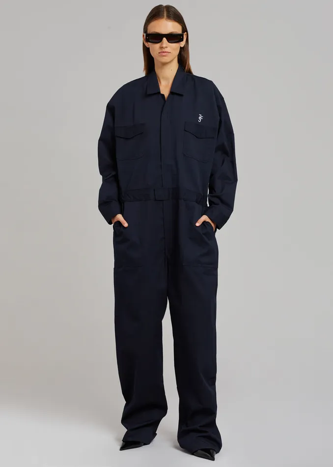 The Frankie Shop Jumpsuits Tfs Oversized Boiler Suit 8211 Navy 8211 Women