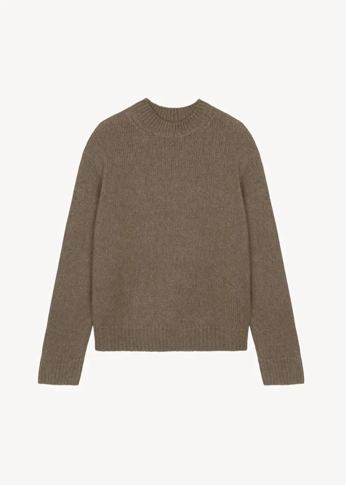 The Frankie Shop Knitwear Eidra Crewneck Sweater 8211 Taupe 8211 Women