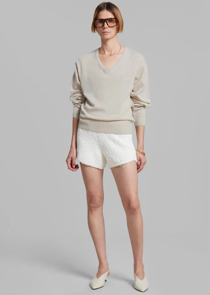 The Frankie Shop Knitwear Eliora V Neck Sweater 8211 Beige 8211 Women