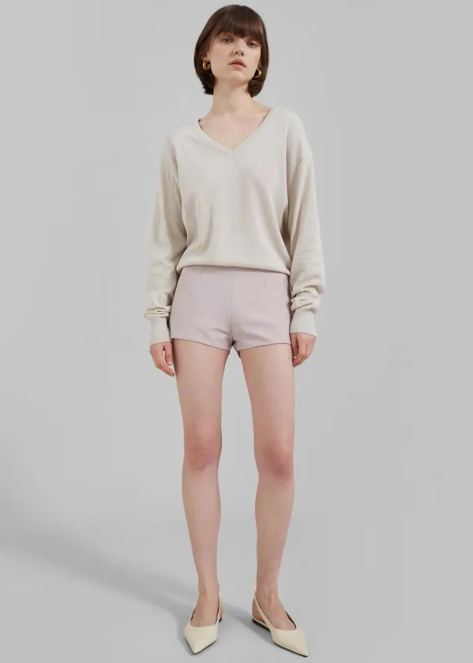 The Frankie Shop Knitwear Eliora V Neck Sweater 8211 Beige 8211 Women