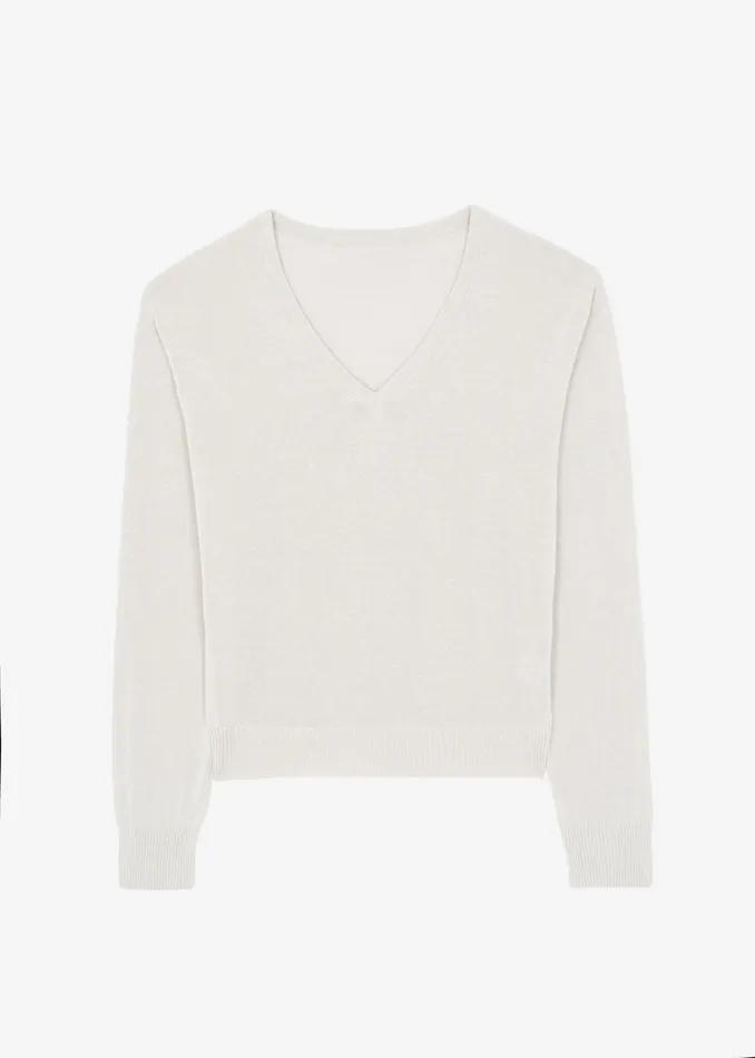The Frankie Shop Knitwear Eliora V Neck Sweater 8211 Beige 8211 Women