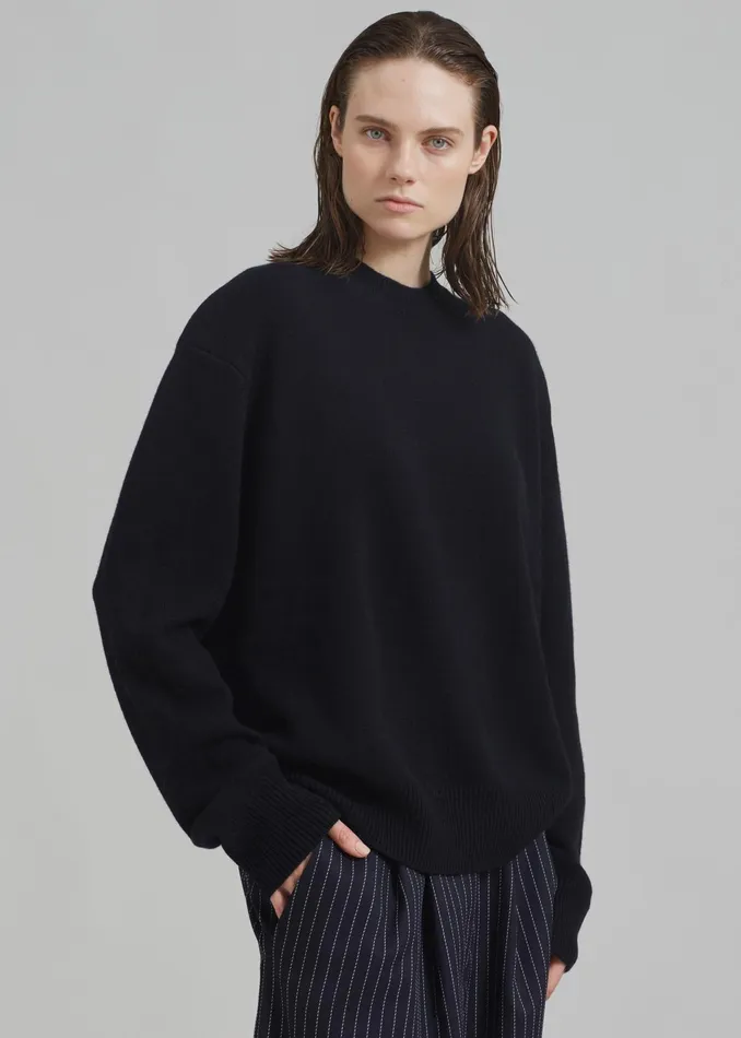 The Frankie Shop Knitwear Rafaela Padded Knit Sweater 8211 Black 8211 Women