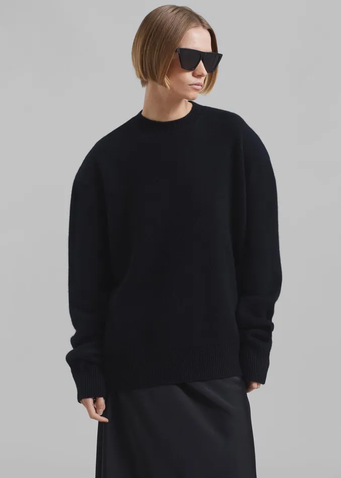 The Frankie Shop Knitwear Rafaela Padded Knit Sweater 8211 Black 8211 Women