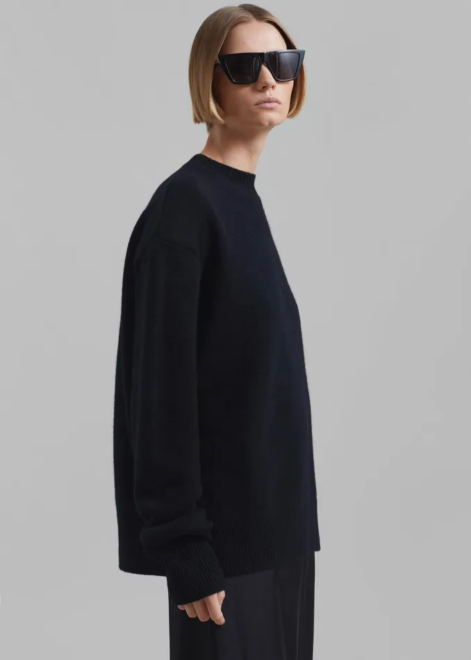 The Frankie Shop Knitwear Rafaela Padded Knit Sweater 8211 Black 8211 Women