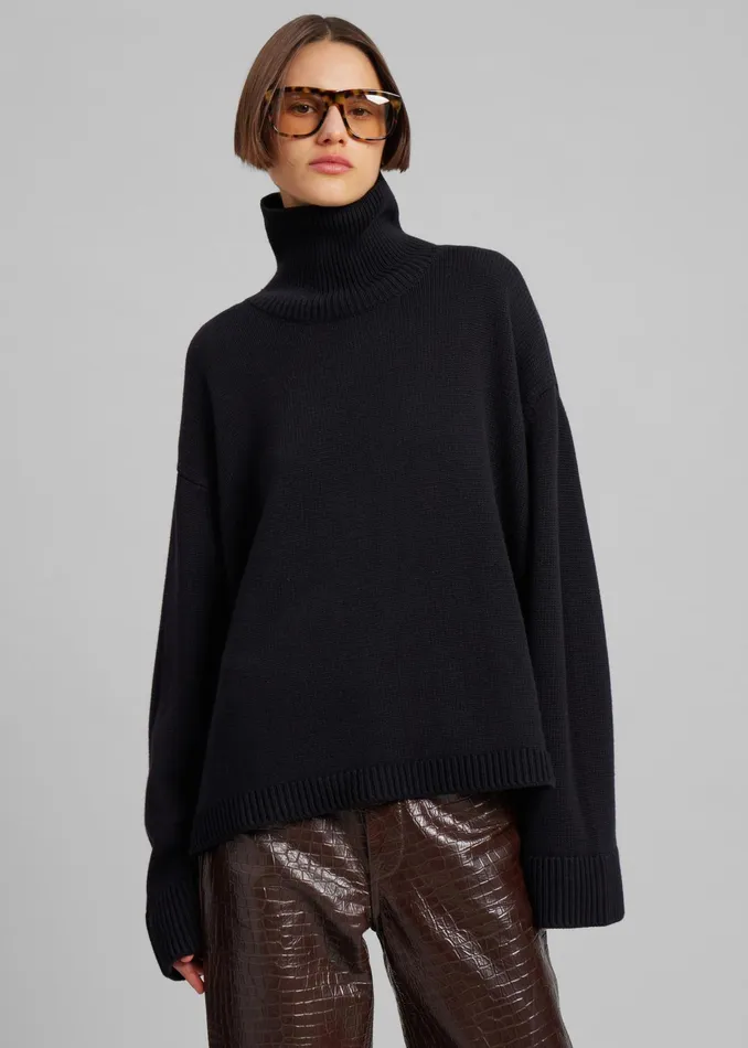 The Frankie Shop Knitwear Rhea Trapeze Turtleneck 8211 Black 8211 Women