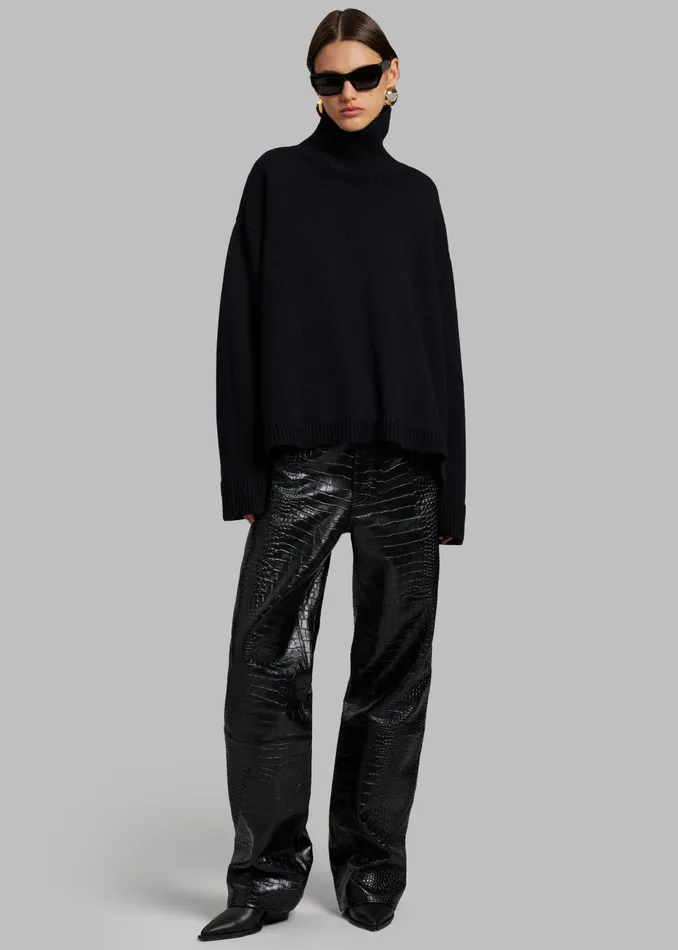 The Frankie Shop Knitwear Rhea Trapeze Turtleneck 8211 Black 8211 Women
