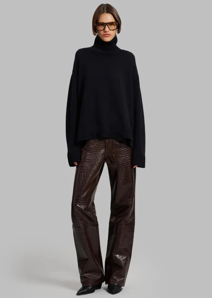 The Frankie Shop Knitwear Rhea Trapeze Turtleneck 8211 Black 8211 Women